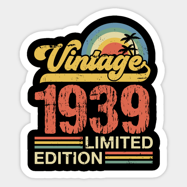 Retro vintage 1939 limited edition Sticker by Crafty Pirate 